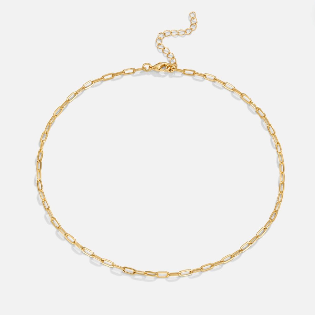 18K Gold Paperclip Charm Necklace - My Store