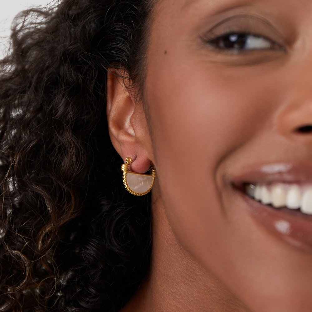 Adelfa White Shell Hoop Earrings - My StoreEarrings