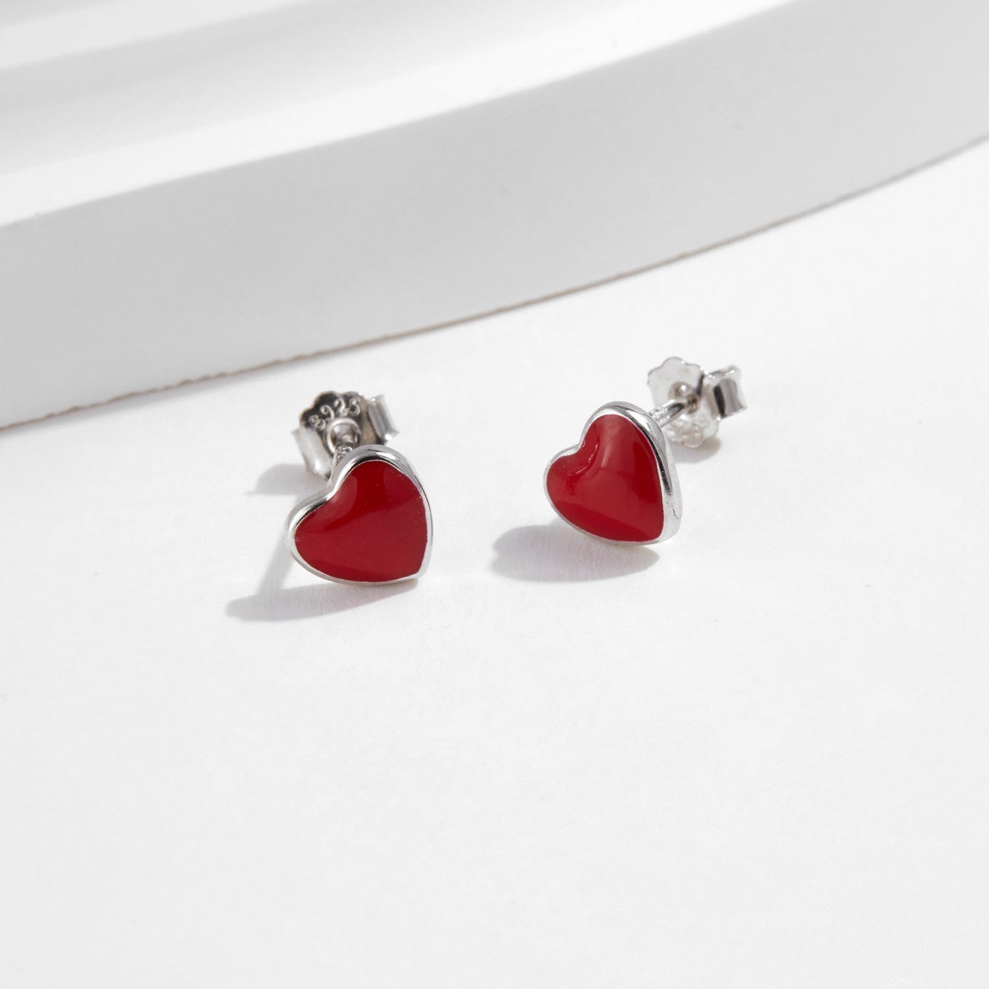 Alba Heart Sterling Silver Studs - NAVALLI