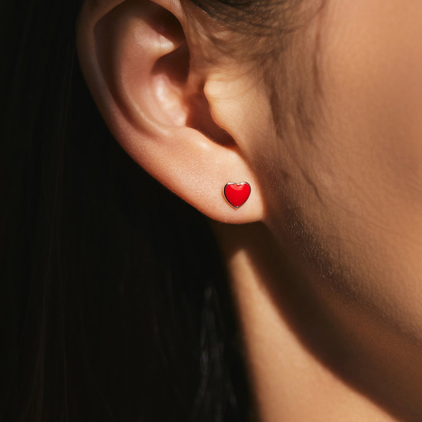 Alba Heart Sterling Silver Studs - NAVALLI