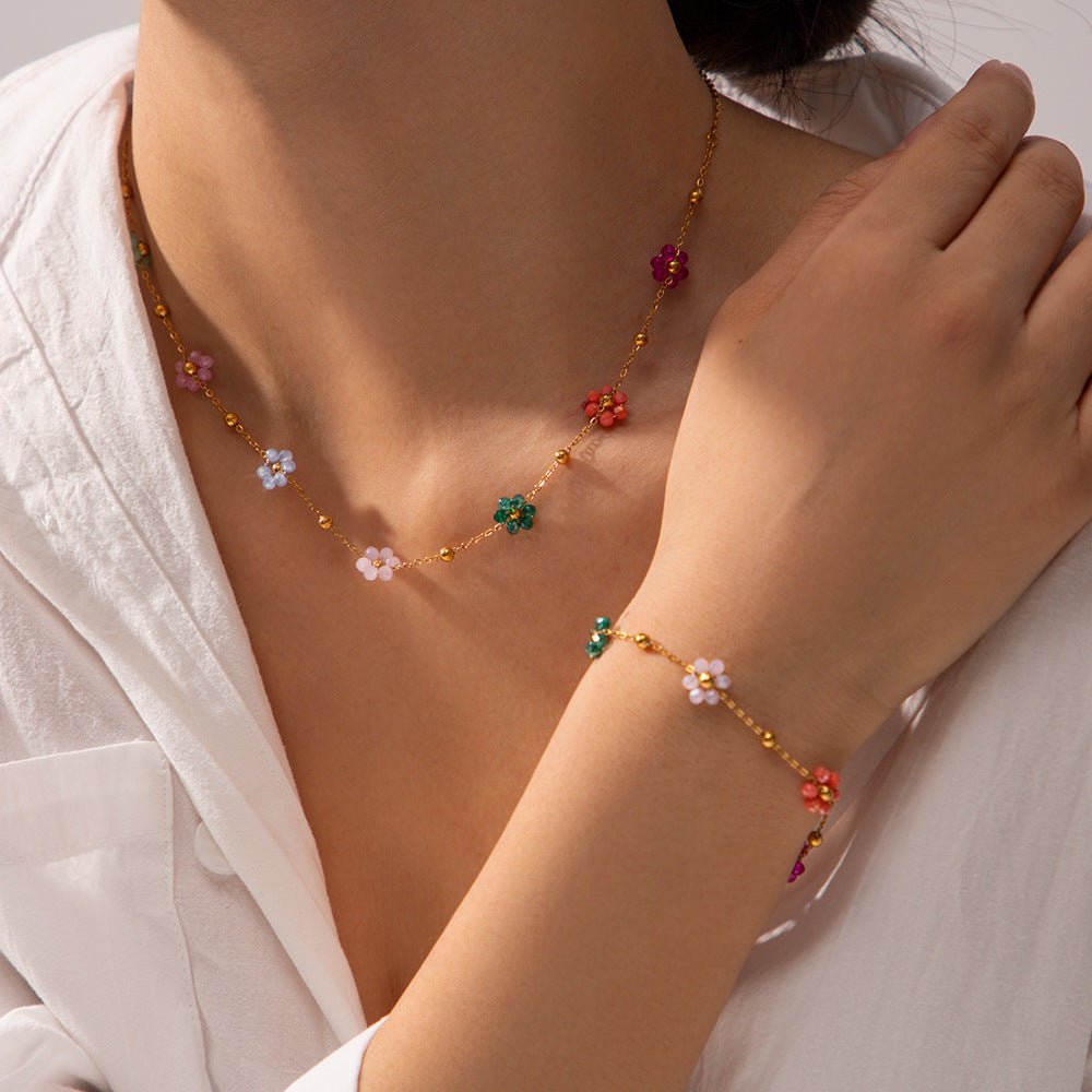 Alina Floral Gold Bracelet - NAVALLI