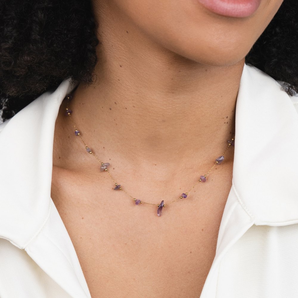 Amethyst Crystal Bead Necklace - My StoreNecklace