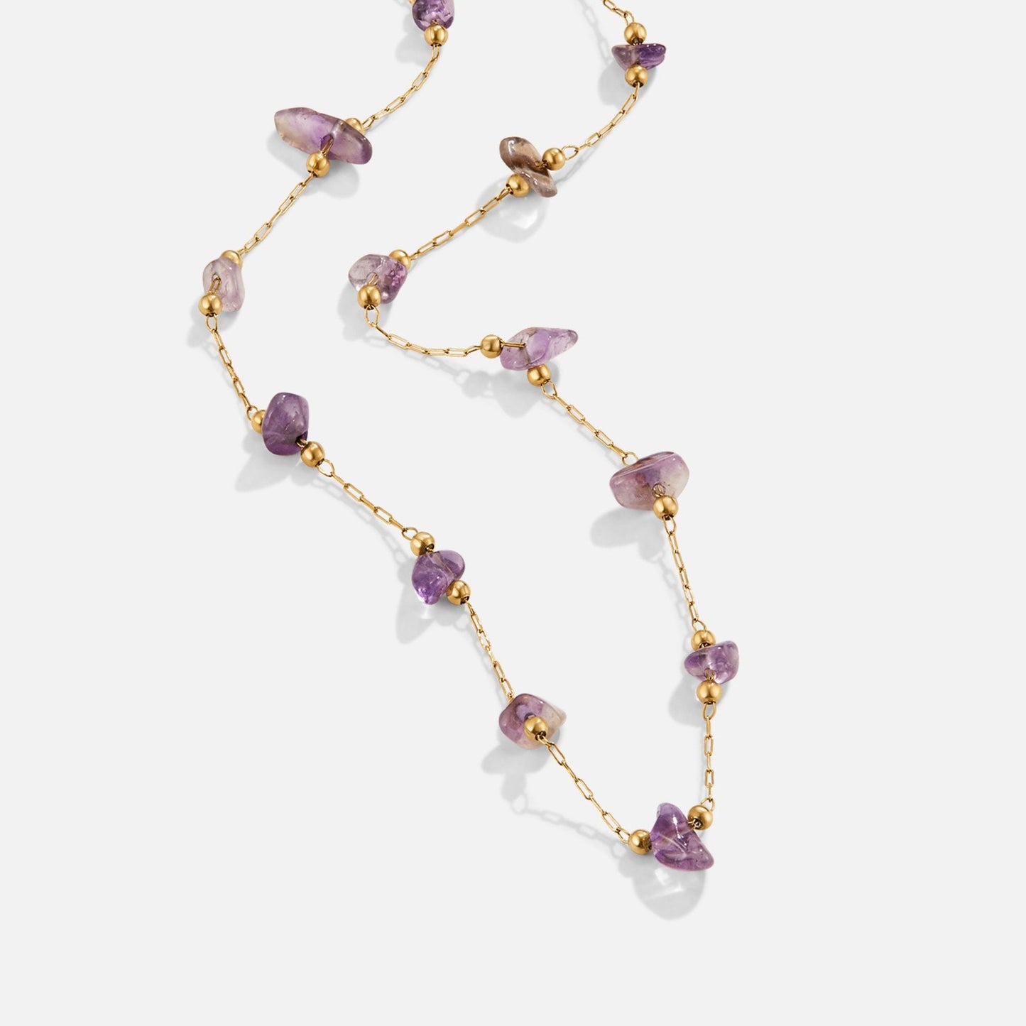 Amethyst Crystal Bead Necklace - My StoreNecklace