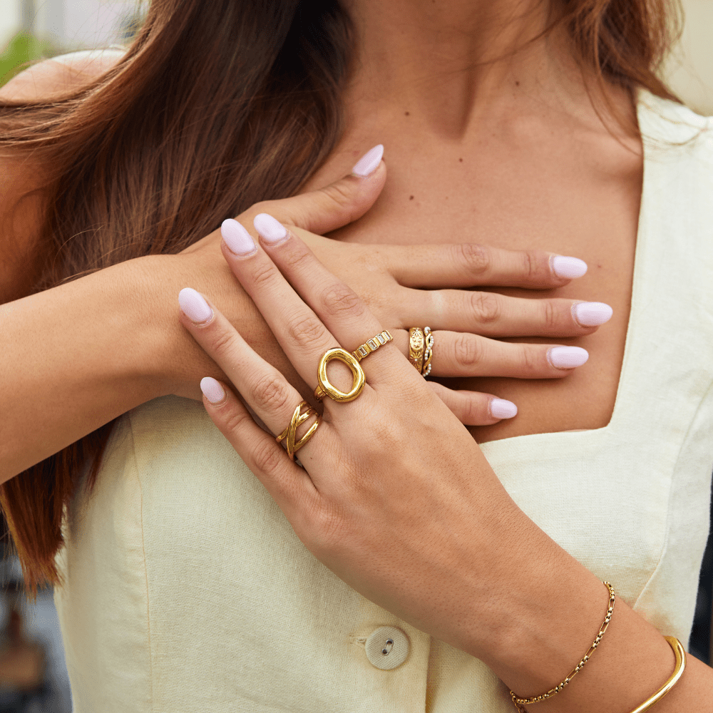 Dahlia Loop Gold Ring - NAVALLIRing