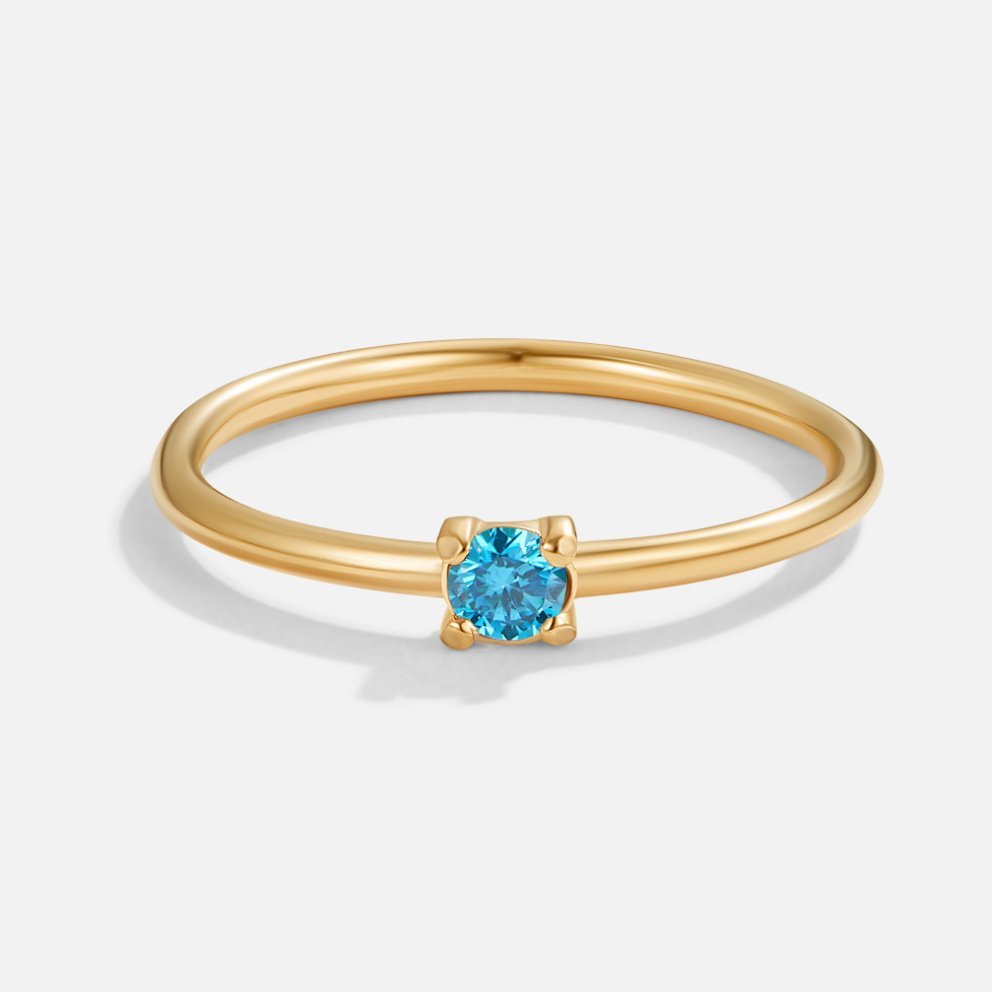 Blue Topaz Birthstone Ring