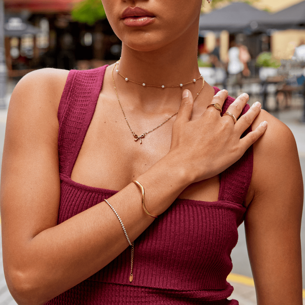 Elegant Bow Necklace - NAVALLINecklace