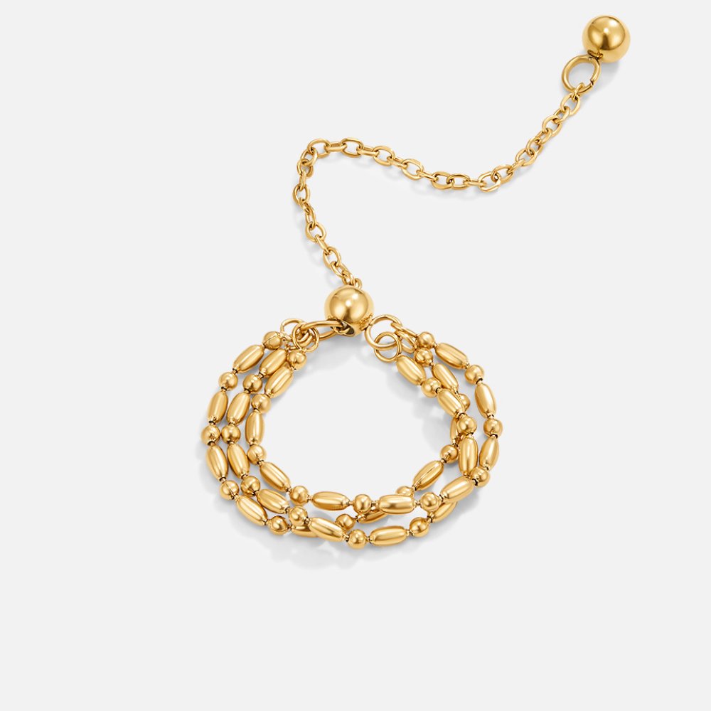 Erina Gold Stacked Chain Ring