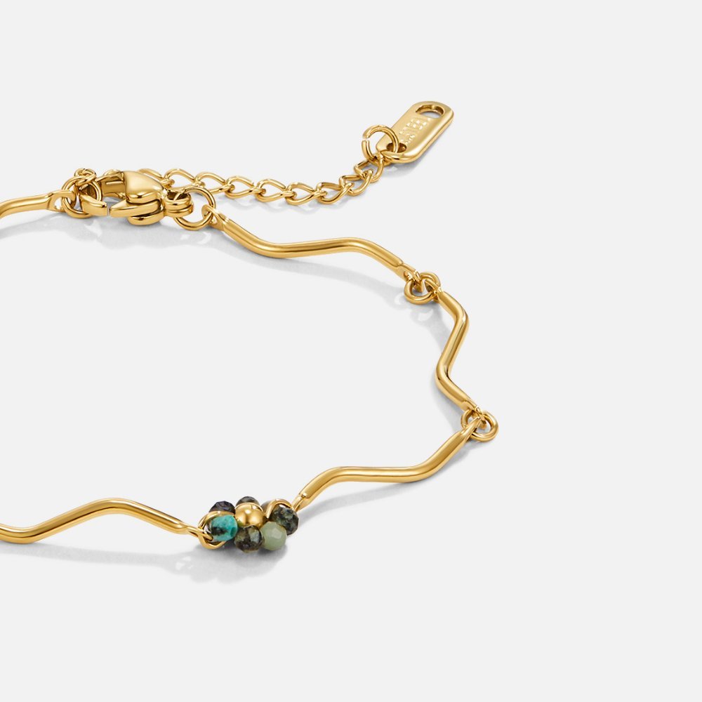 Forest Flower Stone Gold Bracelet - My StoreBracelet