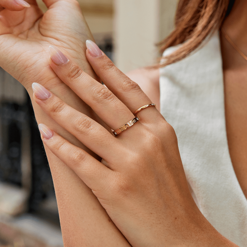 Forever Love Crystal Gold Ring - DeiaRing