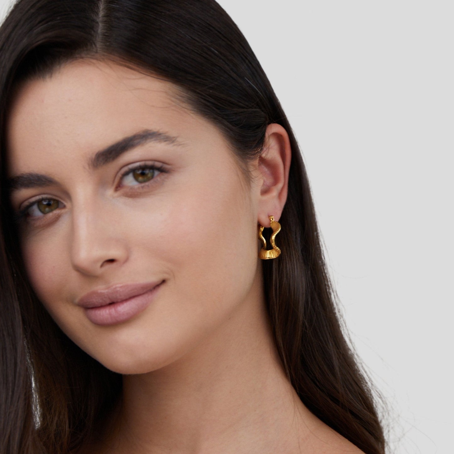 Geometric Wave Gold Hoop Earrings - My StoreEarrings