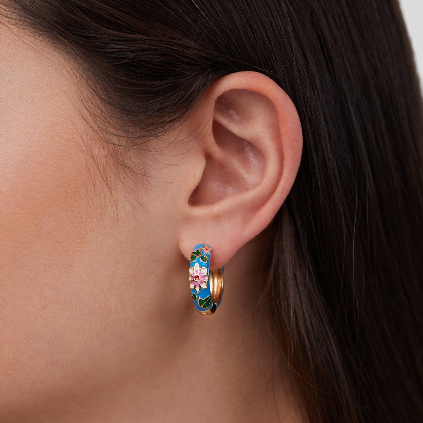 Gold Hoop Flower Earrings - My StoreEarrings