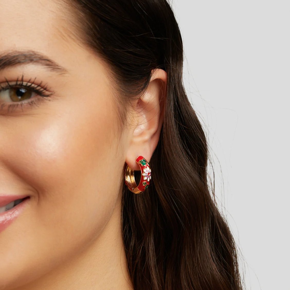 Gold Hoop Flower Earrings - My StoreEarrings