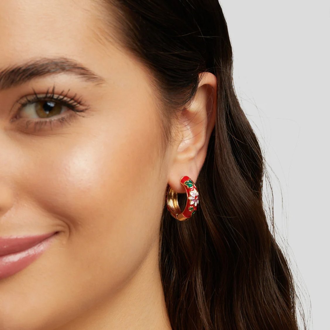 Gold Hoop Flower Earrings - My StoreEarrings