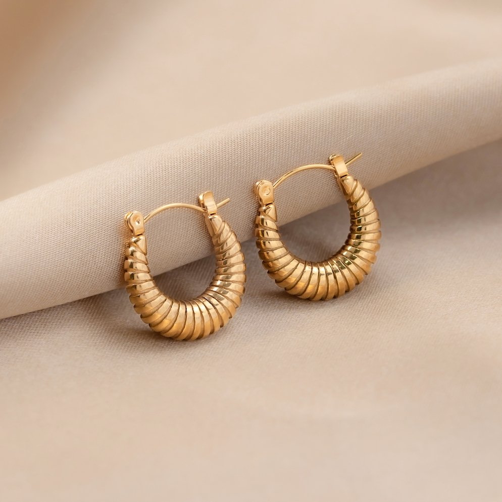 Golden Mia Croissant Hoop Earrings - My StoreEarrings