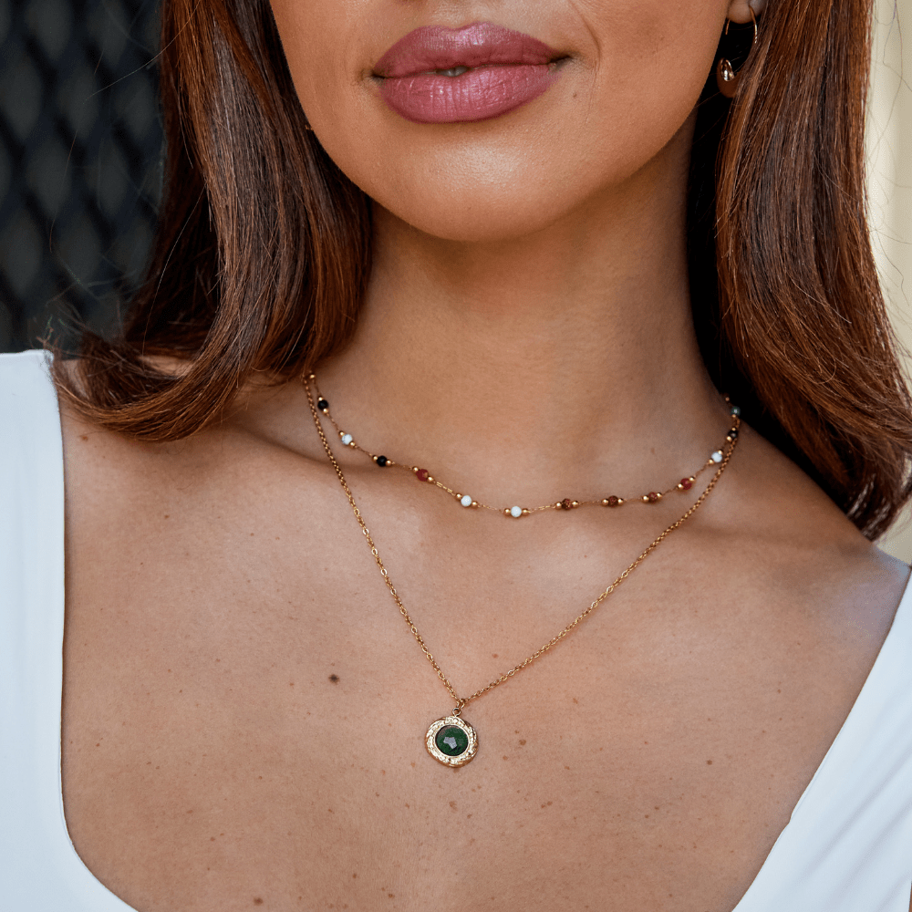Green Aventurine Coin Necklace - My StoreNecklace