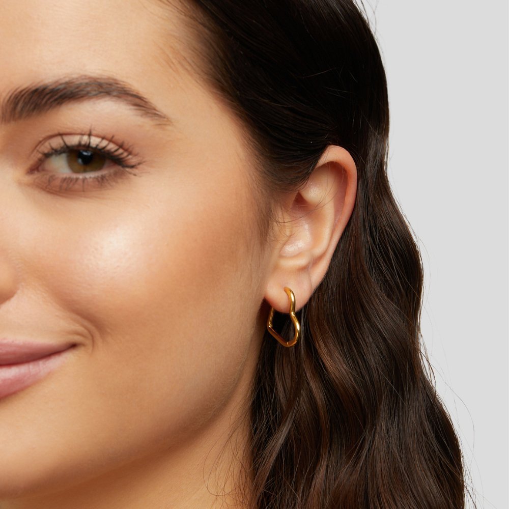 Heart Gold Hoops - My StoreEarrings