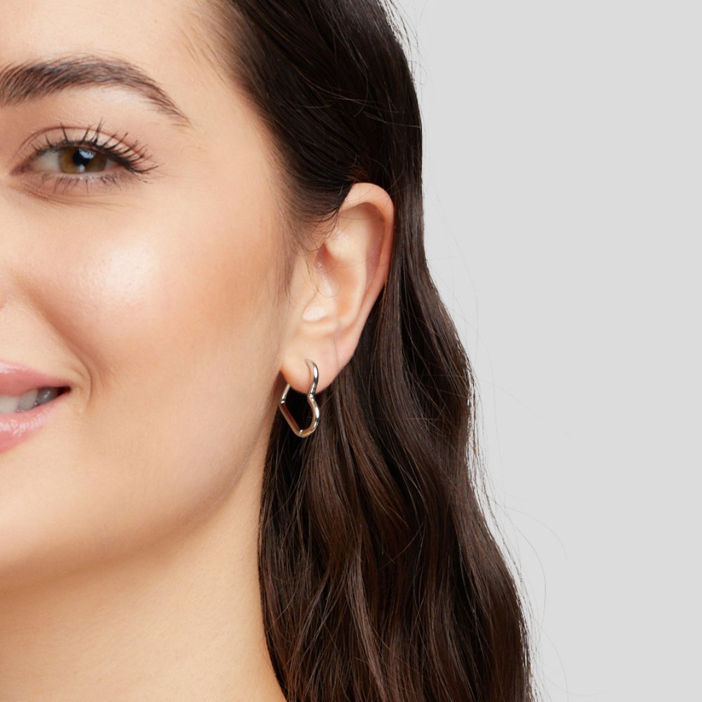 Heart Silver Hoops - My StoreEarrings