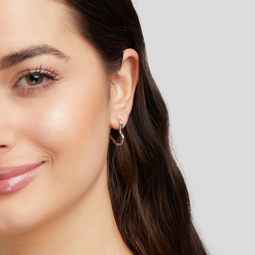 Heart Silver Hoops - My StoreEarrings