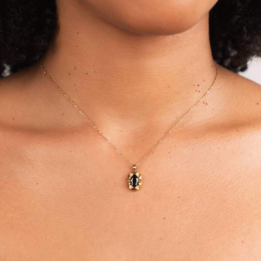 Iris Black Crystal Necklace - My StoreNecklace