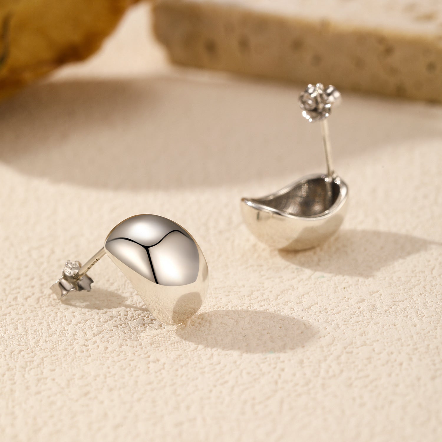 Luna Silver Stud Earrings - NAVALLI