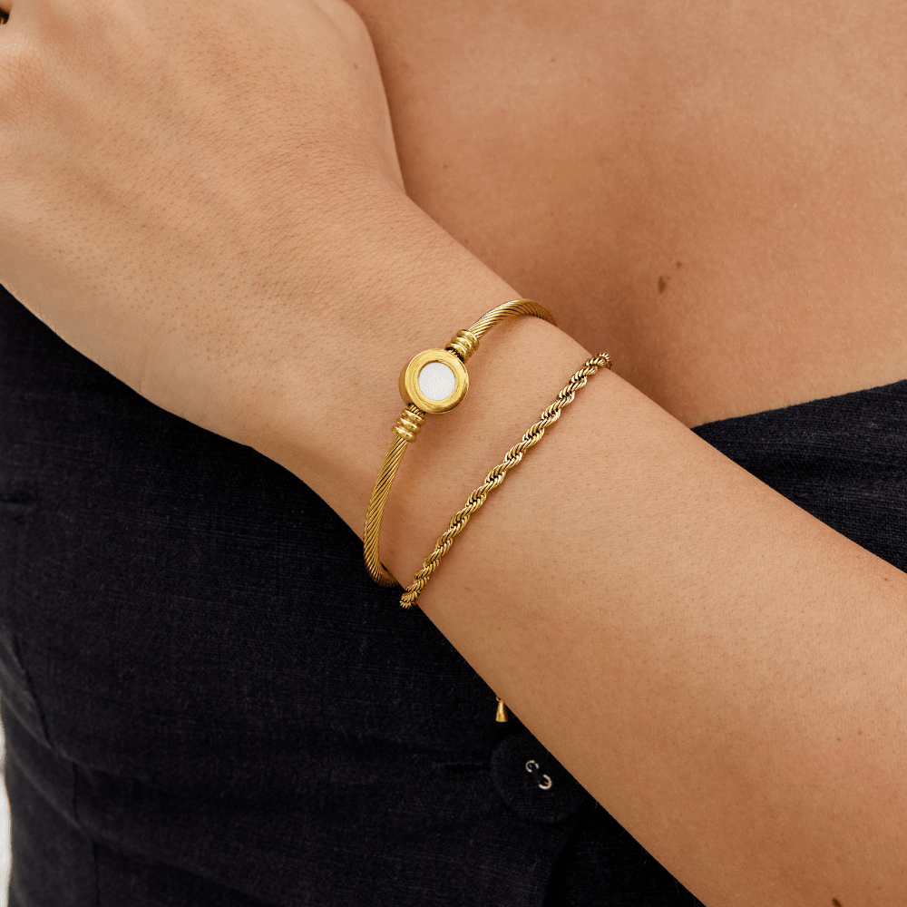 Modern Gold Statement Bangle - NAVALLIBracelet