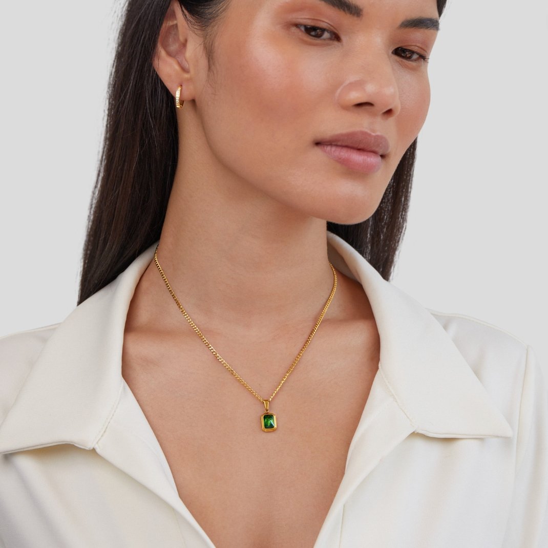 Monet Green Crystal Pendant Necklace - My StoreNecklace