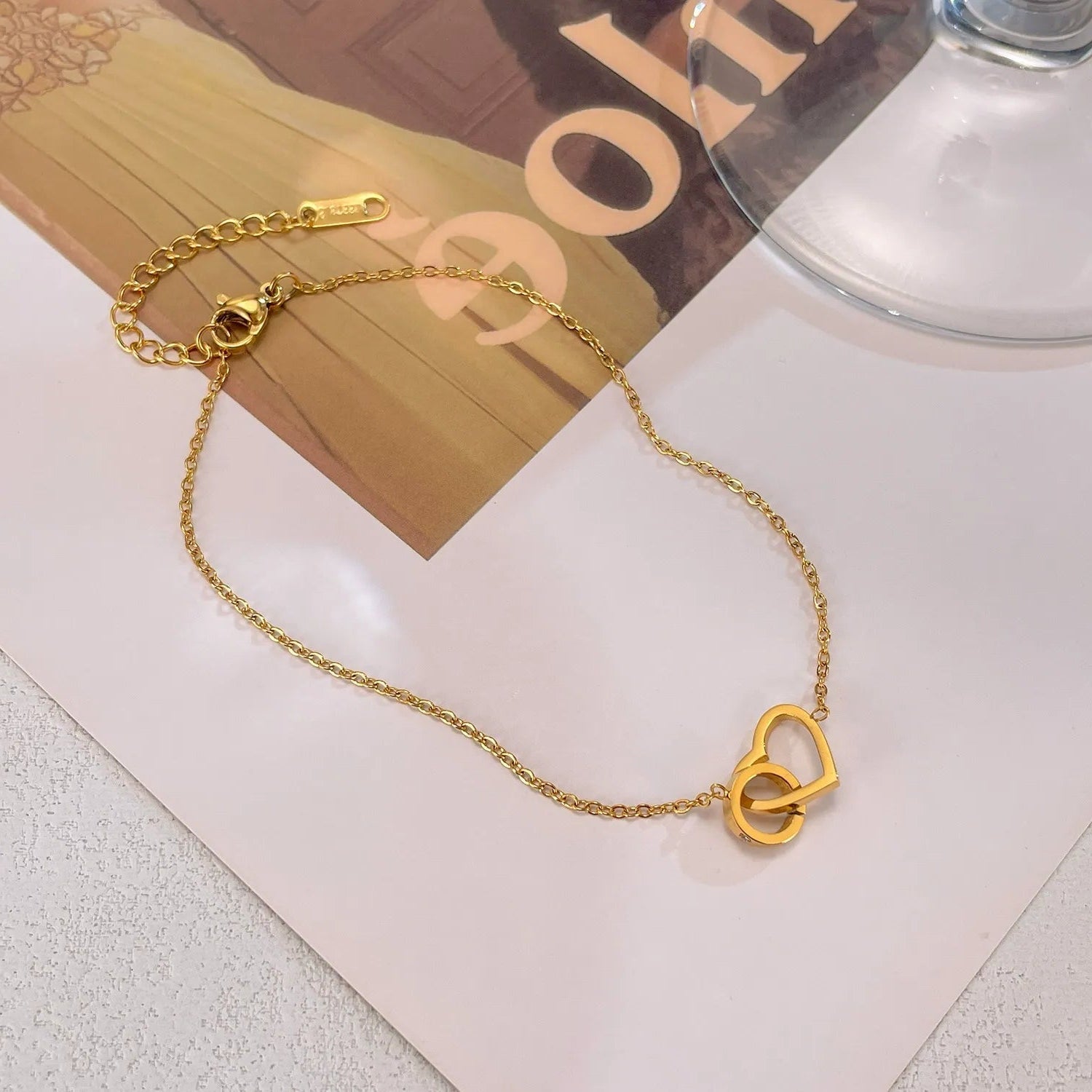 Nadine Linked Hearts Anklet - NAVALLIAnklet