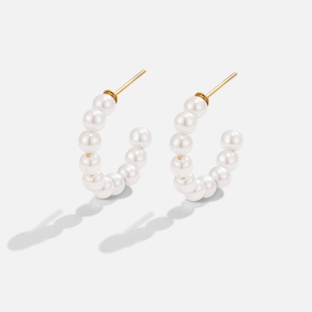 Naila Pearl Hoop Earrings - My StoreEarrings