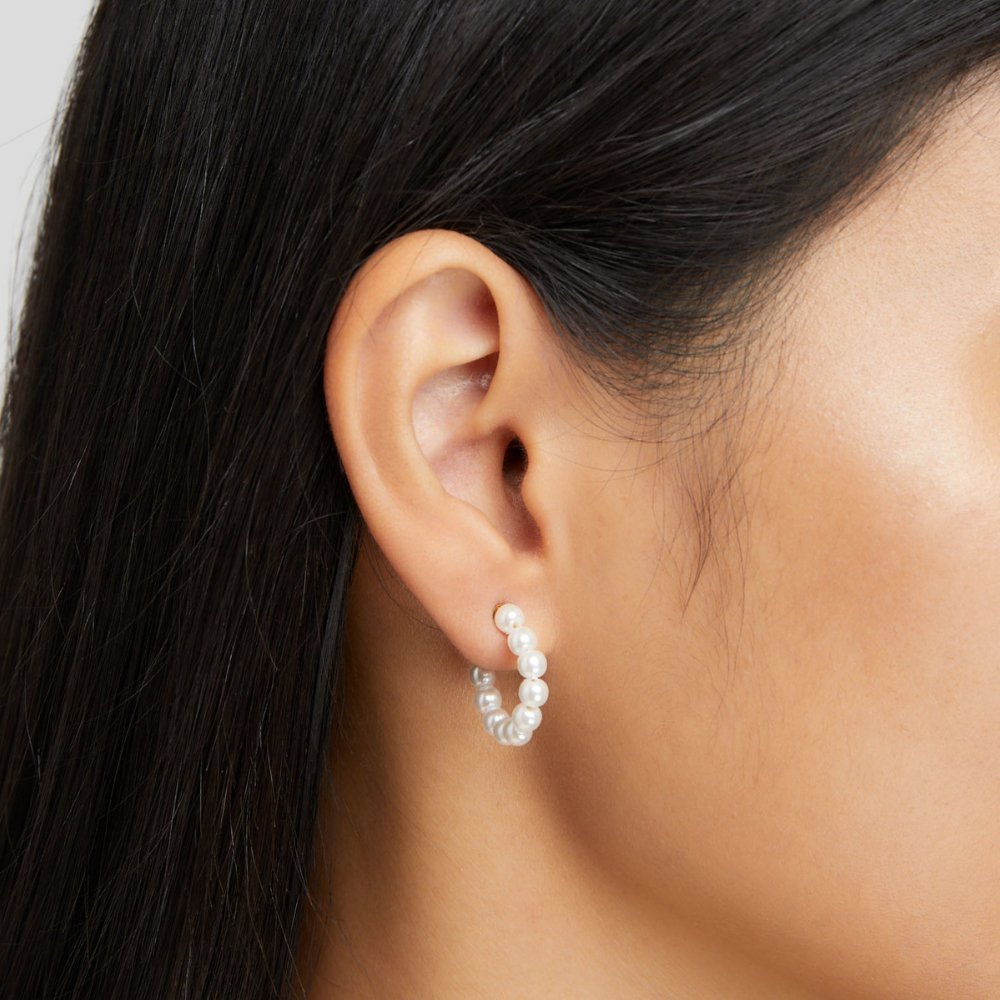 Naila Pearl Hoop Earrings - My StoreEarrings