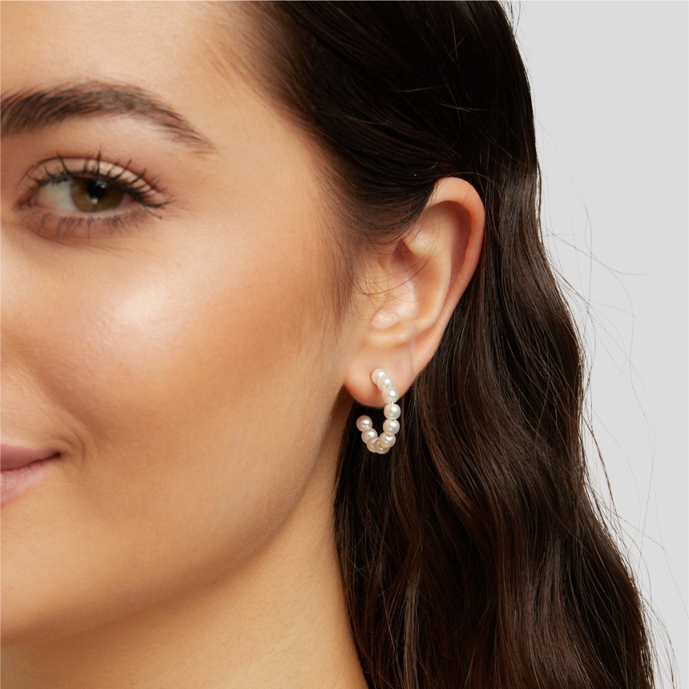 Naila Pearl Hoop Earrings - My StoreEarrings