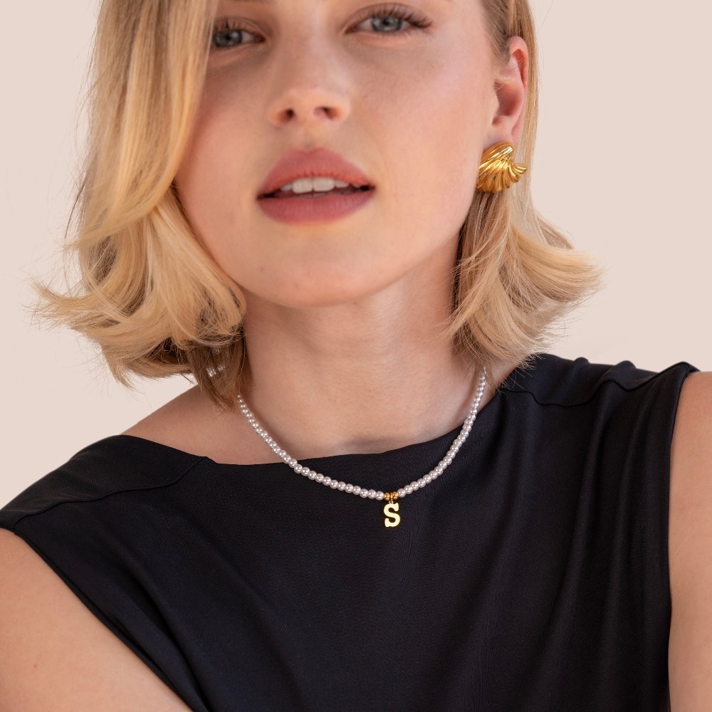 Nova Letter Pearl Necklace - NAVALLINecklace