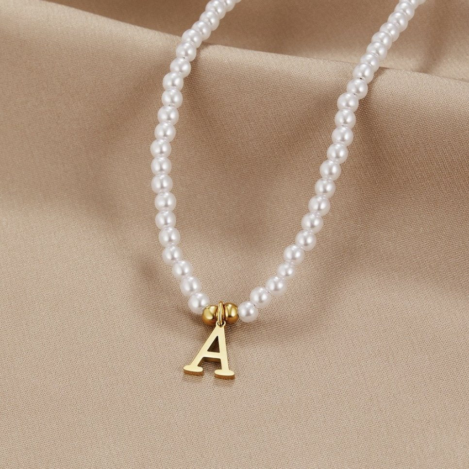 Nova Letter Pearl Necklace - NAVALLINecklace