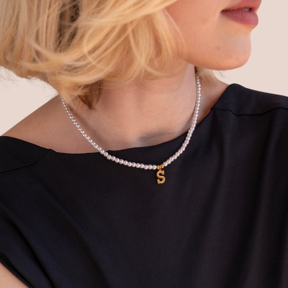 Nova Letter Pearl Necklace - NAVALLINecklace