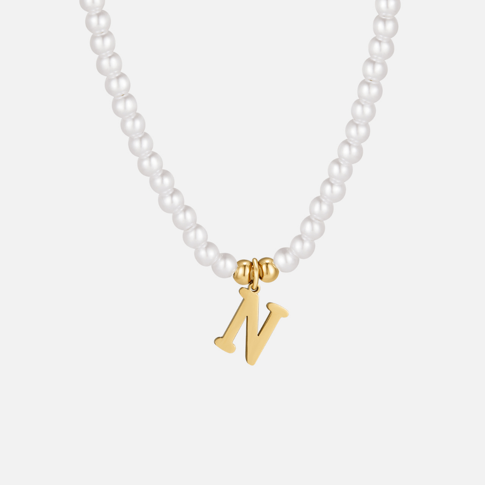 Nova Letter Pearl Necklace - NAVALLINecklace