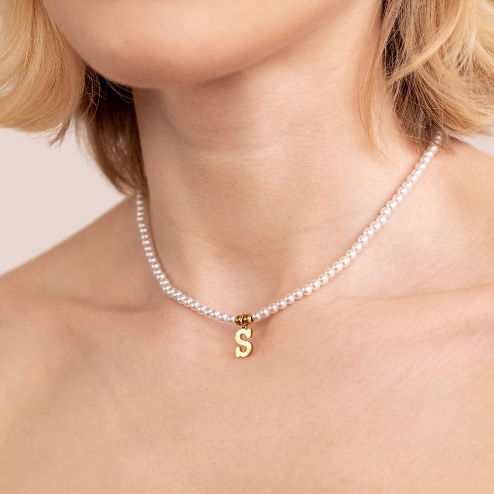 Nova Letter Pearl Necklace - NAVALLINecklace