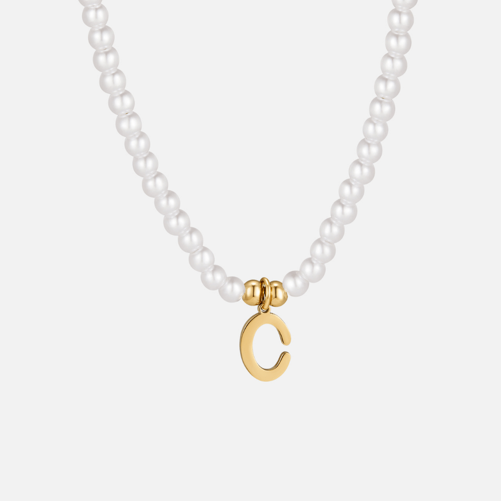 Nova Letter Pearl Necklace - NAVALLINecklace