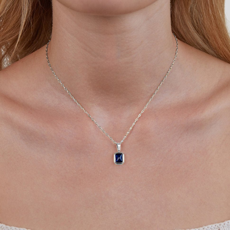 Ocean Blue Pendant Silver Necklace - My StoreNecklace
