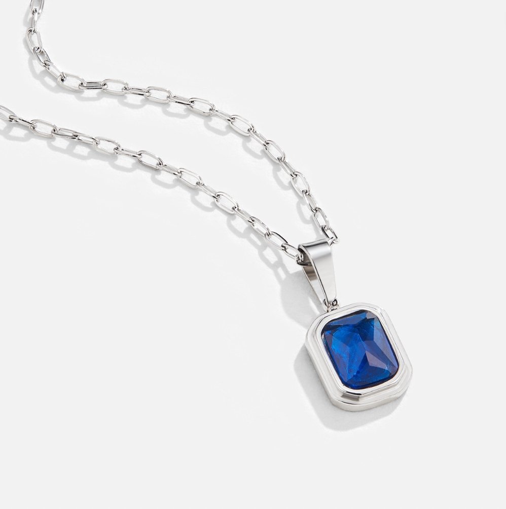 Ocean Blue Pendant Silver Necklace - My StoreNecklace