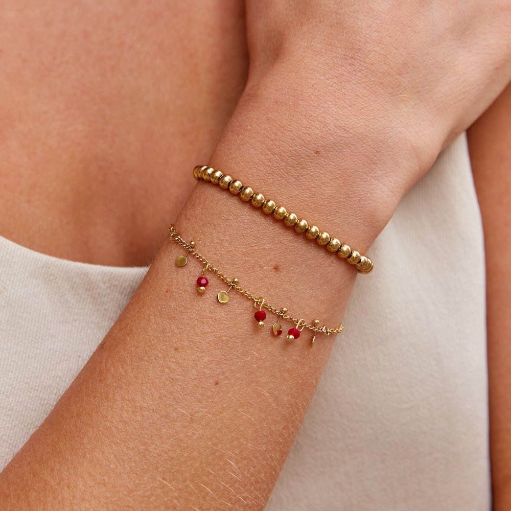 Ruby Red Bead Bracelet - My StoreBracelet