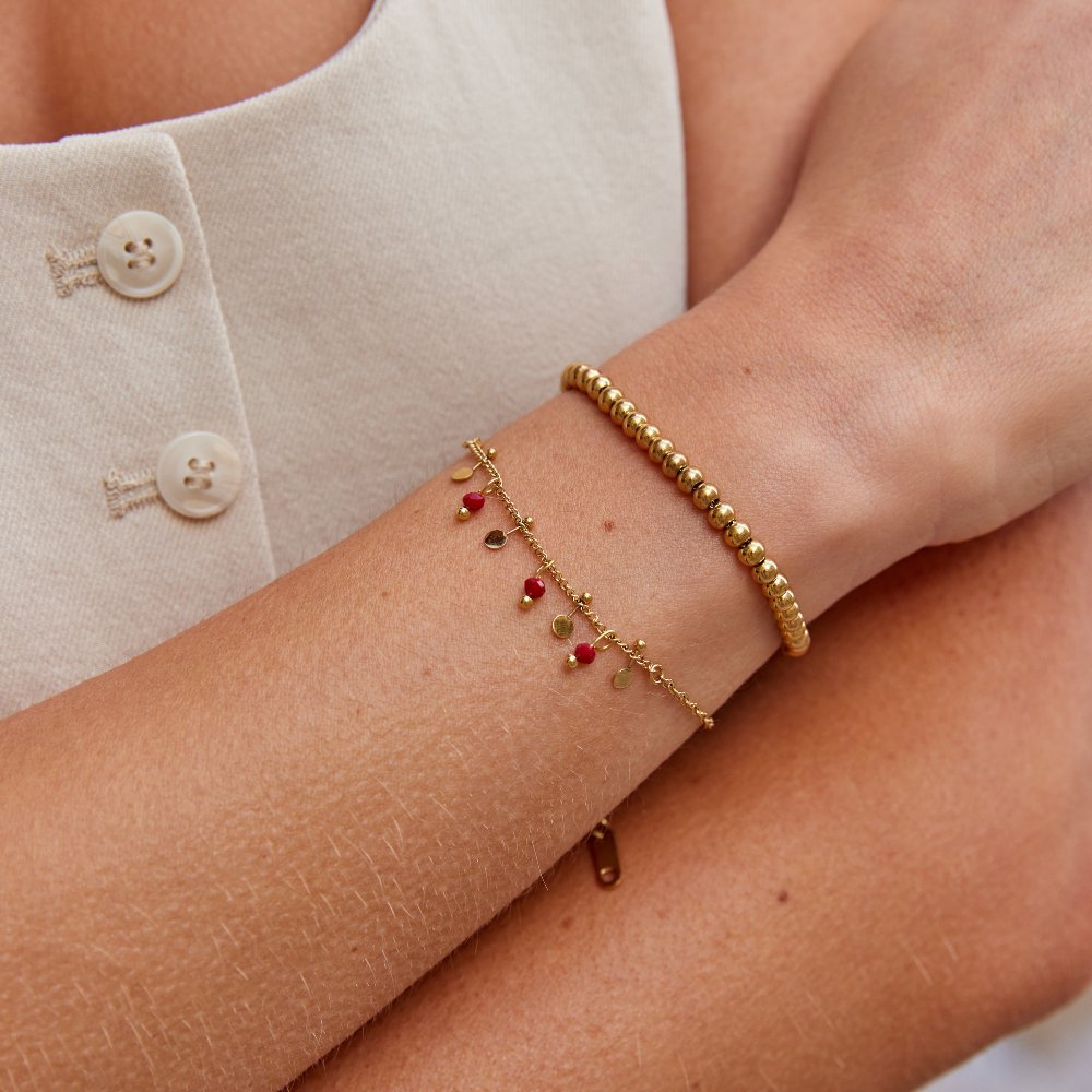 Ruby Red Bead Bracelet - My StoreBracelet
