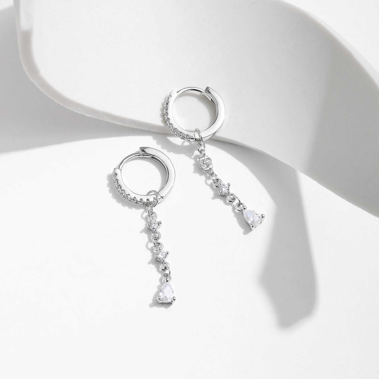 Selene Silver Drop Earrings - NAVALLI