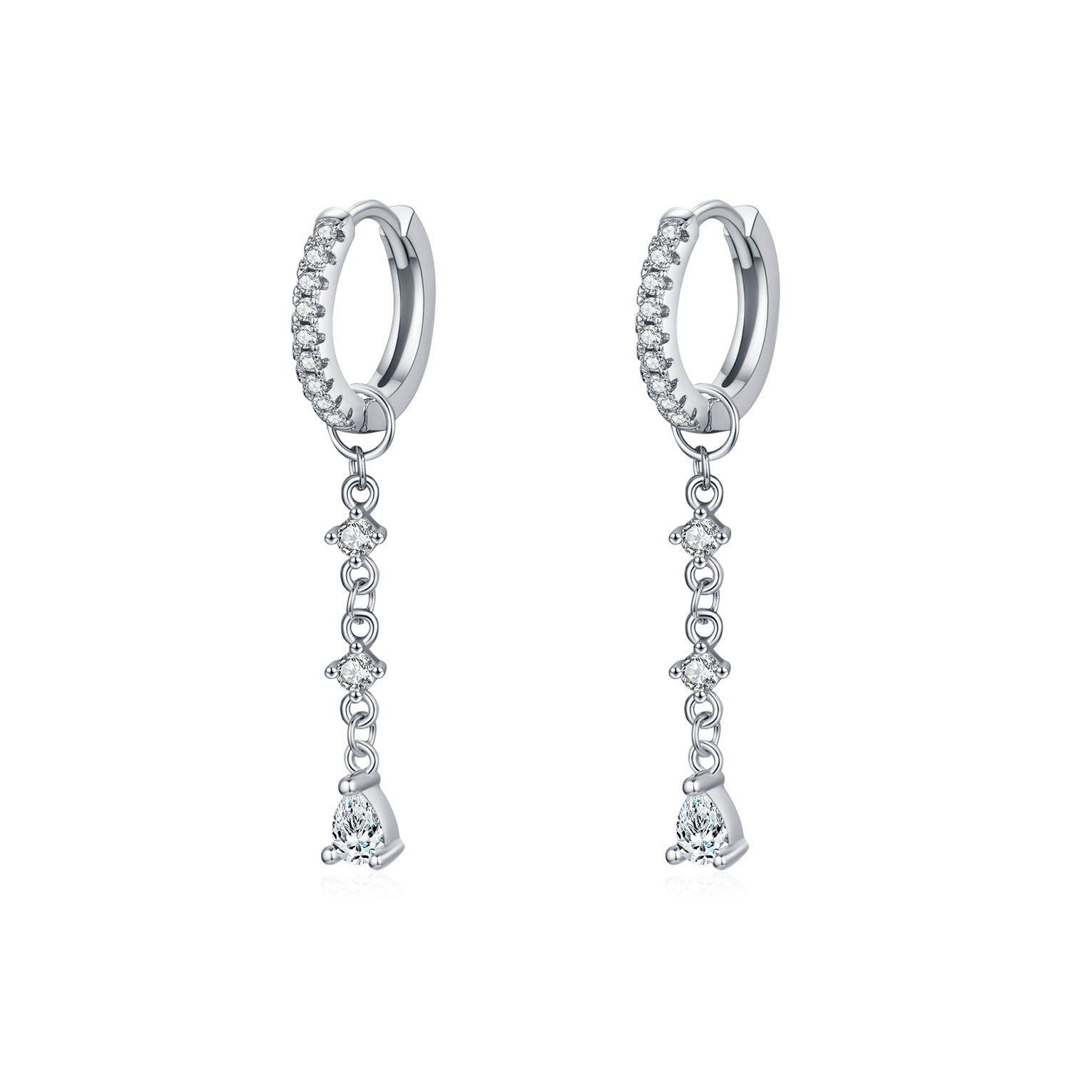 Selene Silver Drop Earrings - NAVALLI