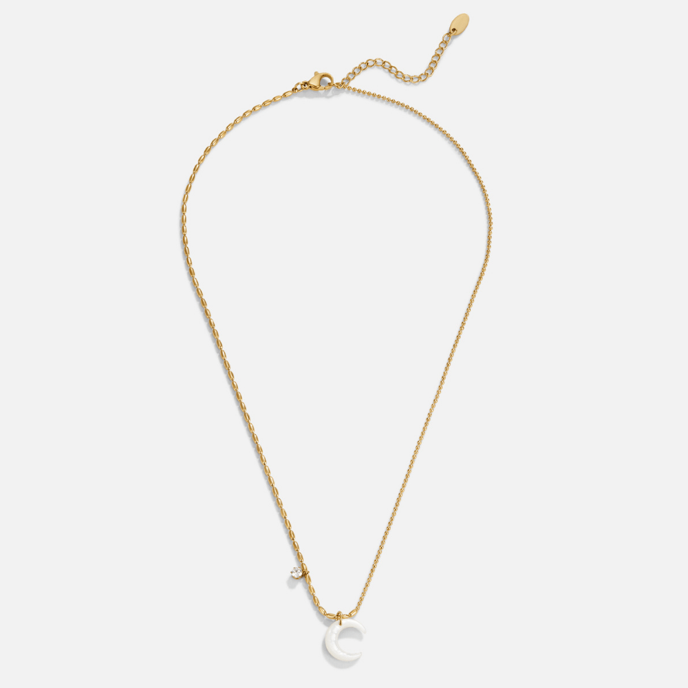 White Crescent Moon Necklace - My StoreNecklace