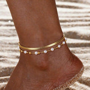 Isla Herringbone Pearl Anklet