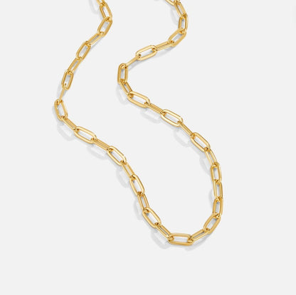 18K Gold Paperclip Charm Necklace - My Store