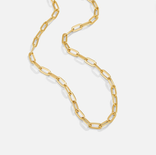 18K Gold Paperclip Charm Necklace - My Store