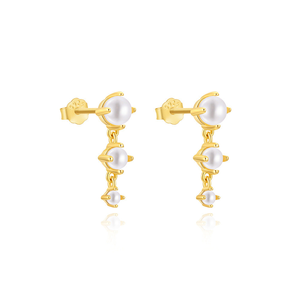 Triple Pearl Earrings