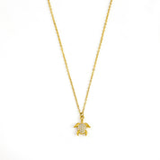 Crystal Honu Gold Necklace