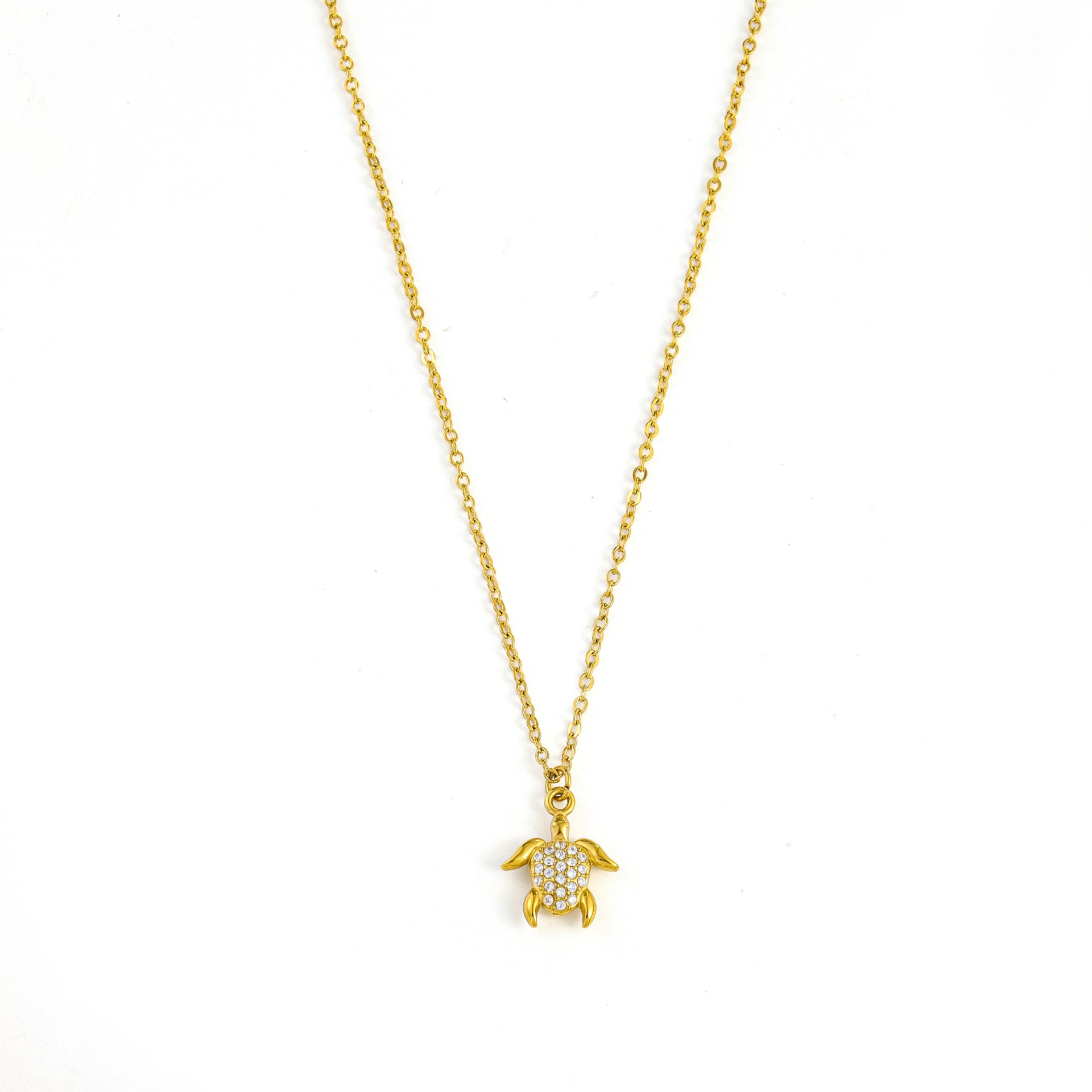 Crystal Honu Gold Necklace