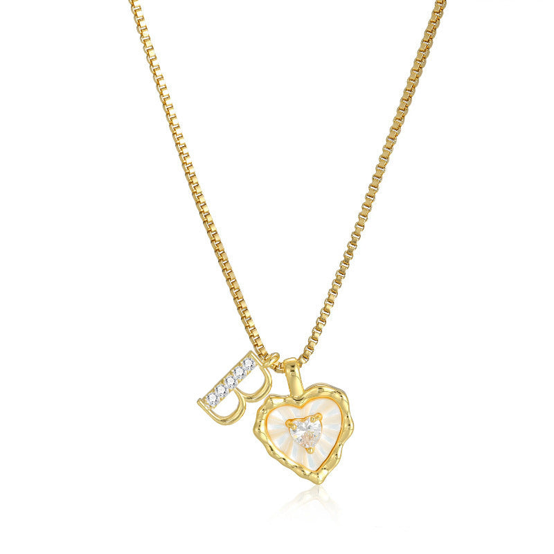 Livia Heart Initial Necklace